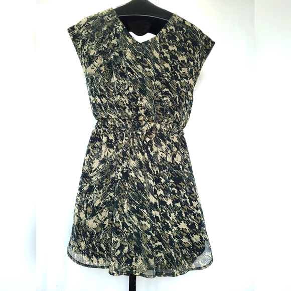 Pull&Bear Drawstring Pocketed Abstract Print Dress Size M - Picture 3 of 10